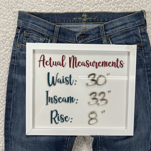 7 For All Mankind Bootcut Jeans Women’s Size 29 (30x33) Blue Boho Western Rodeo - Picture 14 of 14